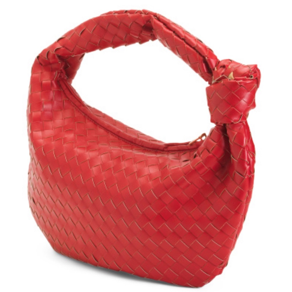 Lulla Collection Woven Knot Detail Oversized Shoulder Bag with Quilted Design